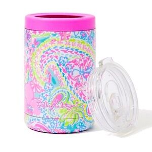 NWT Lilly Pulitzer Insulated Can Tumbler 11.8 oz Flock Full of Fun